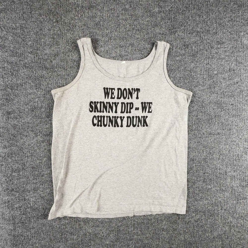 Kickstart Saloon Shirt Mens Medium Gray Chunky Dunk Tank Top Funny Biker Bar